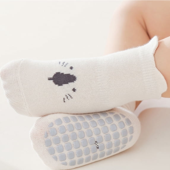 Odeerbi Infant Boys Girls Sock Soft Winter Warm Thick Non Slip Soft Kids Solid Color Floor Socks Keep Warm Soft Dispensing Indoor Toddler Socks