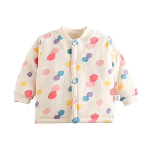 Odeerbi Infant Boys Girls Winter Padded Coat Quilted Cotton Padded Jackets Fall Winter Clothes Thin Outings White 9-12 Months