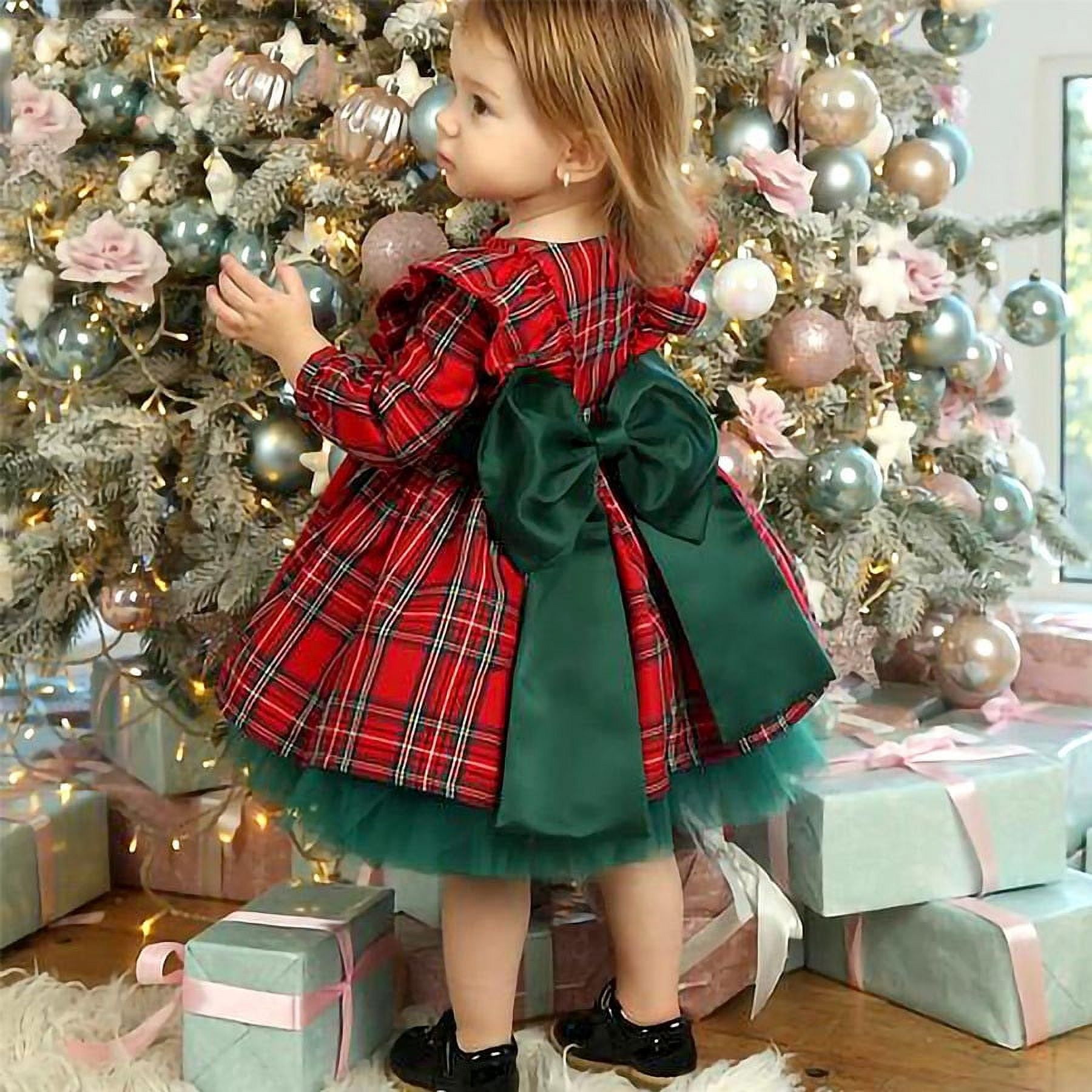 fitted lace wedding dress Red Christmas Checkered Dress #4049 main image 0