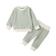thumbnail image 1 of Odeerbi Infant Girls Clothes Fall Winter Outfits Set Fashion Casual Striped Round Neck Long Sleeve Tops Long Pants Sets, 1 of 9