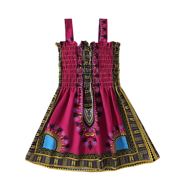 Odeerbi Infant Girls Cotton Dress Boho Princess Dress New Pattern Sleeveless Velvet Court Style Dress Purple