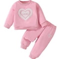 thumbnail image 1 of Odeerbi Infant Girls Fall Winter Outfits Long Sleeve Sweatsuits Cute Tracksuit Sports Style Sweatshirt Sweatpants Two Piece Set Infant Clothes Pink, 1 of 7
