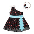 thumbnail image 1 of Odeerbi Infant Girls Halloween Dress Irregular Tulle One Shoulder Dress with Hairband, 1 of 6