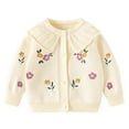 thumbnail image 1 of Odeerbi Infant Girls Knit Cardigan Sweater Fall Winter Thermal Sweater Cute Little Flower Shawl Knitted Sweater Cardigan Infant Clothes Beige, 1 of 9