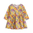 thumbnail image 1 of Odeerbi Infant Girls Long Sleeve Cute Floral Dresses Cotton Princess Dress Childrens Spring A-Line Dress Infant Girls Clothes, 1 of 2