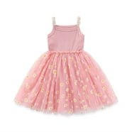 TAIAOJING Summer Girls Suspender Mesh Dress Pure Color Children Summer Tulle Party Princess Dress Fluffy Casual Dresses For 6 7 Years