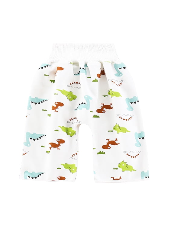 Infant Girls Waterproof Diaper Pants Comfy Breathable Potty Training Pants High Waist Urinary Pant Baby Pant Green