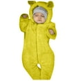 thumbnail image 1 of Odeerbi Infant Romper Baby Boys Girls Clothes Newborn Winter Fleece Jumpsuit Solid Hooded Romper Warm Coat Outwear Yellow, 1 of 9