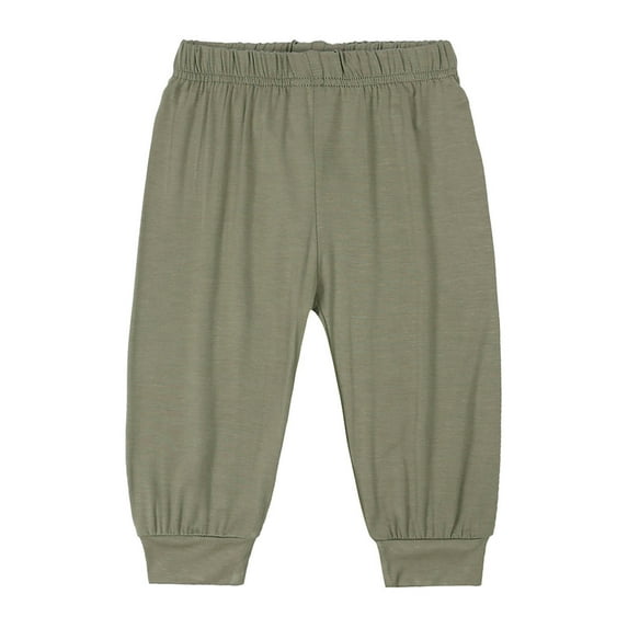 Odeerbi Infant Toddler Boys Girls Cotton Sweatpant Casual Athletic Jogger Pants Kids Fashion Cute Solid Color Outdoors Home Wear Soft Pants Olive Green
