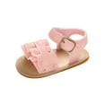 thumbnail image 1 of Odeerbi Infant Toddler Boys Girls Slip Resistant Shoes Rubber Sole Prewalker Baby Cute Summer Princess Sandals Flat First Walkers Footwear Pink, 1 of 9