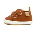thumbnail image 1 of Odeerbi Infant Toddler Boys Girls Soft Sole Prewalker Shoes Baby Non Slip Rubber Sole Shoes High Top First Walking Shoes Crib Shoes Newborn Loafers Flats Brown, 1 of 9