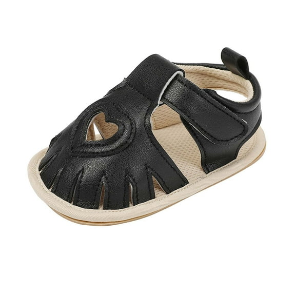 Odeerbi Infant Toddler Boys Girls Soft Sole Shoes Slip Resistant Prewalker Summer Non Slip Baby Shoes Black