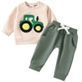 thumbnail image 1 of Odeerbi Infant Toddler Boys Girls Sweatsuits Sets Tractor Print Sport Sweatshirt Drawstring Elastic Waist Jogger Sweatpants 2 Piece Outfit Set, 1 of 9
