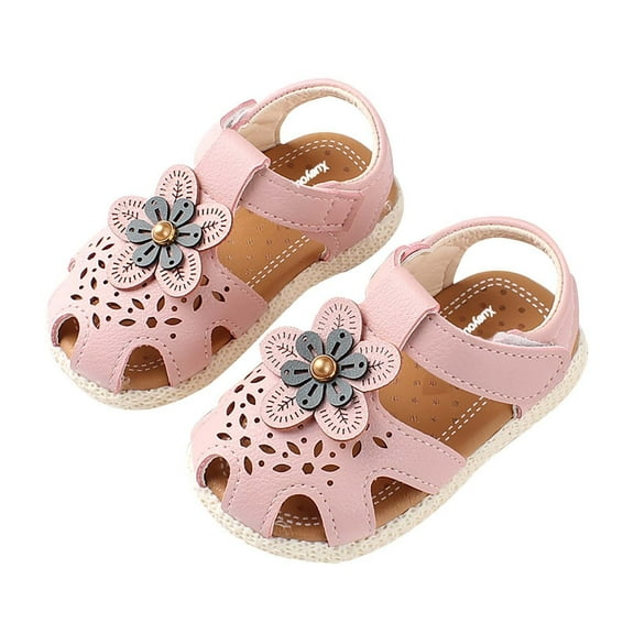 Odeerbi Infant Toddler Girls Shoes Princess Sandals Prewalker Flower Party Shoes Baby Kids Sandals Pink