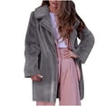 thumbnail image 1 of Odeerbi Jackets For Women Ladies 2025 Casual Trendy Solid Color Faux Plush Warm Jacket Coat Hot Pink, 1 of 5