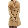 thumbnail image 1 of Odeerbi Jackets For Women Winter Lapel Wool Coat Trench Jacket Long Sleeve Overcoat Outerwear Khaki, 1 of 5