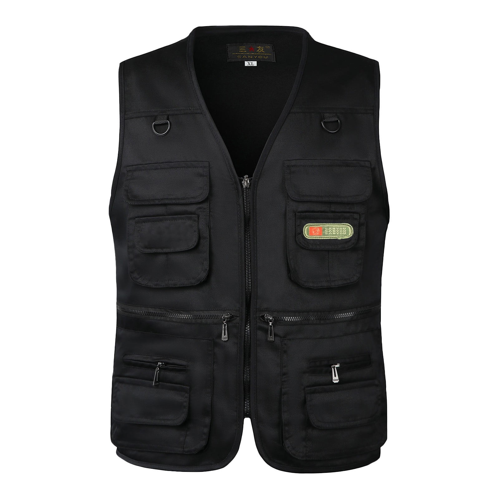 Odeerbi Jackets Vest Sets for Men Multi-Pocketed Photography Denim ...