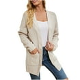 thumbnail image 1 of Odeerbi Jackets for Women Outerwear Coats Knit Cardigans Loose Slouchy Wrap Chunky Sweaters Coat Winter Solid Color Jacket White, 1 of 8