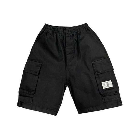 Odeerbi Kids Boys Bermuda Shorts 4-14 Years Children's Five-minute Pants Summer Workwear Shorts Spring Summer Models Pants Black