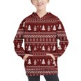 thumbnail image 1 of Odeerbi Kids Boys Christmas Hoodies Fall Winter Pullover Hooded Sweatshirts 4-14 Years Children's Christmas Printed Hoodie Long Sleeve Top Sweatshirt Kids Clothes Burgundy, 1 of 7
