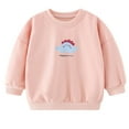 thumbnail image 1 of Odeerbi Kids Boys Crewneck Sweatshirts Dinosaur Pullover Sweatshirts Long Sleeve Prints Shirts Cute Crewnecks Tops Dressy Casual Blouses Clothes Pink, 1 of 9