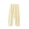 thumbnail image 1 of Odeerbi Kids Boys Girls Bloomers Pants Basic Plain Soft Pant Jogger Pants 2-12 Years Summer Thin Ankle Pants Baby Medium Large Child Pants Yellow, 1 of 4