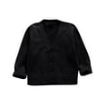 thumbnail image 1 of Odeerbi Kids Boys Girls Cardigan Sweater Children's Fashion Casual Solid Color Loose Button Long Sleeve V-neck Sweater Black, 1 of 4
