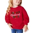 thumbnail image 1 of Odeerbi Kids Boys Girls Christmas Crewneck Sweatshirts Fall Winter Cotton Pullover Sweatshirt Winter Christmas Letter Print Long Sleeve Sweatshirt Kids Clothes Red, 1 of 5