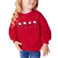 thumbnail image 1 of Odeerbi Kids Boys Girls Christmas Crewneck Sweatshirts Fall Winter Cotton Pullover Sweatshirt Winter Christmas Letter Print Long Sleeve Sweatshirt Kids Clothes Red, 1 of 5