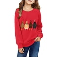 thumbnail image 1 of Odeerbi Kids Boys Girls Christmas Crewneck Sweatshirts Fall Winter Pullover Sweatshirt Kids Long Sleeve Christmas Pattern T-shirt Sweatshirt Top Kids Clothes Red, 1 of 4