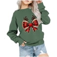 thumbnail image 1 of Odeerbi Kids Boys Girls Christmas Crewneck Sweatshirts Fall Winter Pullover Sweatshirt Kids Long Sleeve Christmas Pattern T-shirt Sweatshirt Top Kids Clothes Olive Green, 1 of 5