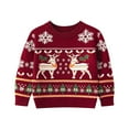 thumbnail image 1 of Odeerbi Kids Boys Girls Christmas Sweater Children's Christmas Deer Pullover Sweater Winter Crewneck Base Knit Sweater Knit Jumper Tops Red, 1 of 6