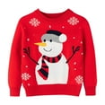 thumbnail image 1 of Odeerbi Kids Boys Girls Christmas Sweater Children's Winter Christmas Snowman Pullover Sweater Crewneck Base Knit Sweater Knit Jumper Tops Red, 1 of 8