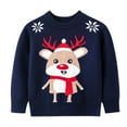 thumbnail image 1 of Odeerbi Kids Boys Girls Christmas Sweater Cute Winter Thermal Knit Crewneck Sweater Kids Baby Fall Christmas Pullover Sweater Knitted Bottoming Shirt Kids Clothes Navy, 1 of 4