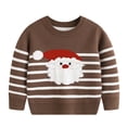 thumbnail image 1 of Odeerbi Kids Boys Girls Christmas Sweater Cute Winter Thermal Knit Crewneck Sweater Children's Christmas Pullover Sweater Fall New Knitwear Kids Clothes Brown, 1 of 4