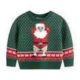 thumbnail image 1 of Odeerbi Kids Boys Girls Christmas Sweater Cute Winter Thermal Knit Crewneck Sweater Children's Christmas Pullover Sweater Fall New Knitwear Kids Clothes Olive Green, 1 of 6