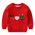 thumbnail image 1 of Odeerbi Kids Boys Girls Christmas Sweater Cute Winter Thermal Knit Crewneck Sweater Christmas Print Fashion Casual Warm Pullover Knit Sweater Kids Clothes Red, 1 of 4