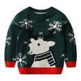 thumbnail image 1 of Odeerbi Kids Boys Girls Christmas Sweater Cute Winter Thermal Knit Crewneck Sweater Kids Baby Fall Christmas Pullover Sweater Knitted Bottoming Shirt Kids Clothes Green, 1 of 3