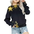 thumbnail image 1 of Odeerbi Kids Boys Girls Christmas Sweatshirt Cartoon Print Crewneck Sweatshirts 1-12 Years Children's Long Sleeve Round Neck Christmas Pattern Printed T-shirt Top Black, 1 of 4