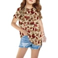 thumbnail image 1 of Odeerbi Kids Boys Girls Christmas T-shirt Christmas Print Casual Short Sleeve Tops Shirt Kids Clothes Khaki, 1 of 4