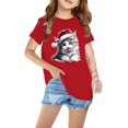thumbnail image 1 of Odeerbi Kids Boys Girls Christmas T-shirt Fashion Cute Christmas Printed Casual Short Sleeve Cotton Top Shirt Kids Clothes Red, 1 of 5