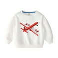thumbnail image 1 of Odeerbi Kids Boys Girls Cotton Crewneck Sweatshirts Fall Winter Airplane Print Pullover Sweatshirt 2-10 Years Fashion Long Sleeve Sweatshirt Top Kids Clothes, 1 of 3