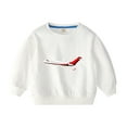 thumbnail image 1 of Odeerbi Kids Boys Girls Cotton Crewneck Sweatshirts Fall Winter Airplane Print Pullover Sweatshirt 2-10 Years Fashion Long Sleeve Sweatshirt Top Kids Clothes White, 1 of 3
