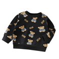 thumbnail image 1 of Odeerbi Kids Boys Girls Crewneck Sweatshirts Cartoon Printed Pullover Sweatshirts Children Round Neck Long Sleeve T-shirt Style Pullover Sweatshirt Top Black, 1 of 4