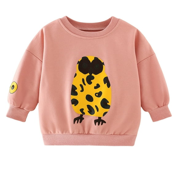 Odeerbi Kids Boys Girls Crewneck Sweatshirts Cartoon Printed Pullover Sweatshirts Fashionable Cute Flower Sweatshirt Fall Winter Long Sleeve Pullover Sweatshirt Orange