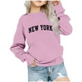 thumbnail image 1 of Odeerbi Kids Boys Girls Crewneck Sweatshirts Pullover Sweatshirts 1-12 Years Children's Round Neck Long Sleeve Printed Sweatshirt Pink, 1 of 1