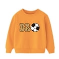thumbnail image 1 of Odeerbi Kids Boys Girls Fleece Crewneck Sweatshirts Winter Warm Pullover Sweatshirts Thermal Fashion Casual Printing Round Neck Long Sleeve Sweatshirt Tops Orange, 1 of 7