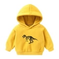 thumbnail image 1 of Odeerbi Kids Boys Girls Fleece Hoodies Dinosaur Pullover Hooded Sweatshirts Children's Pattern Printed Round Neck Long Sleeve Hooded Sweatshirt Yellow, 1 of 1
