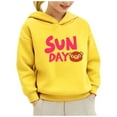 thumbnail image 1 of Odeerbi Kids Boys Girls Fleece Hoodies Printed Pullover Hooded Sweatshirts Fashion Casual Long Sleeve Printing Hooded Sweatshirt Tops Yellow, 1 of 7