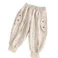 thumbnail image 1 of Odeerbi Kids Boys Girls Fleece Jogger Pants Winter Thermal Workout Pants New Style Children's Outer Wear Painting Corduroy Pants Baby Sports Pants Kids Clothes Beige, 1 of 4
